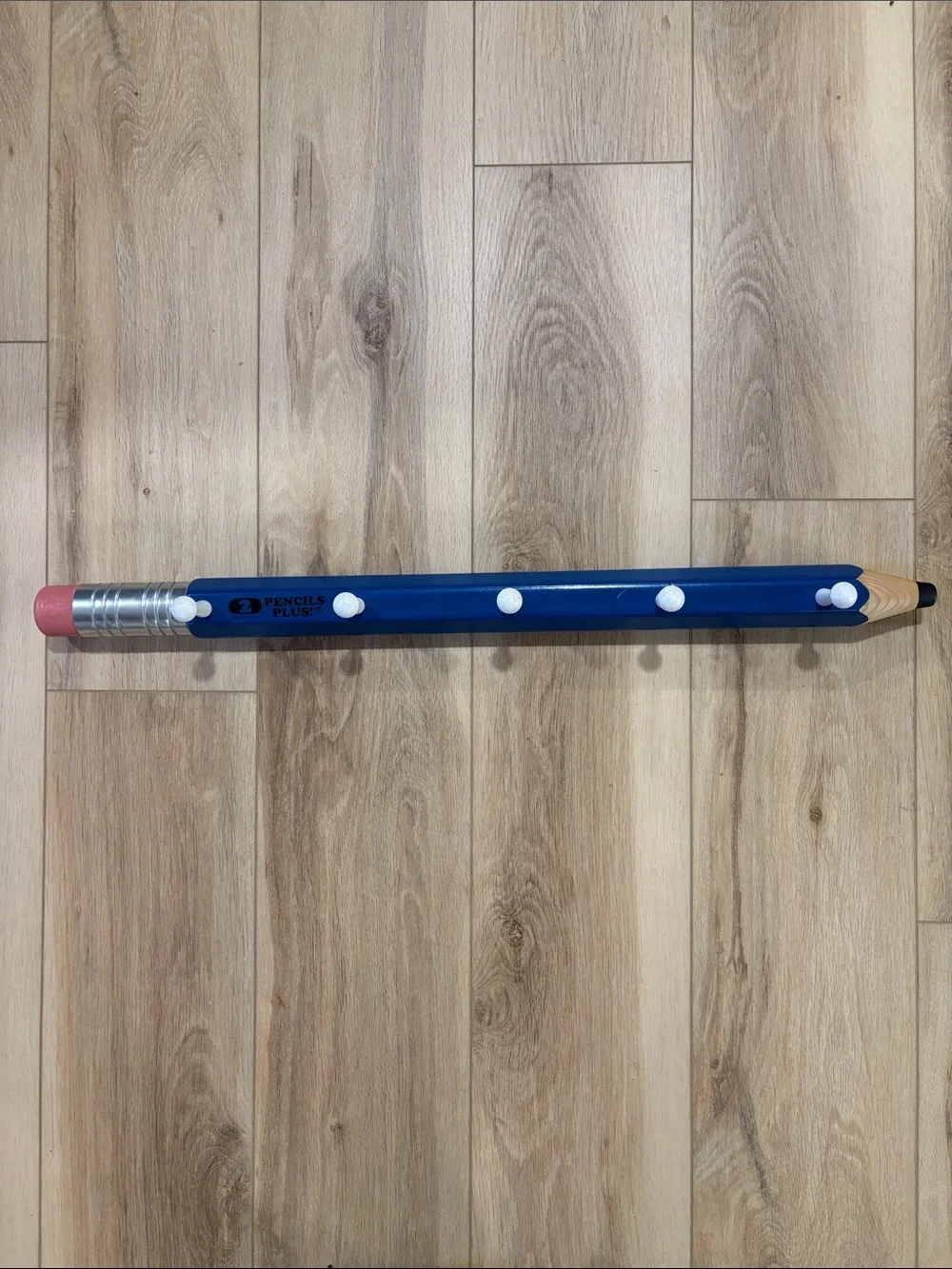 Oversized Blue Pencil with Pink Eraser Wall Hooks